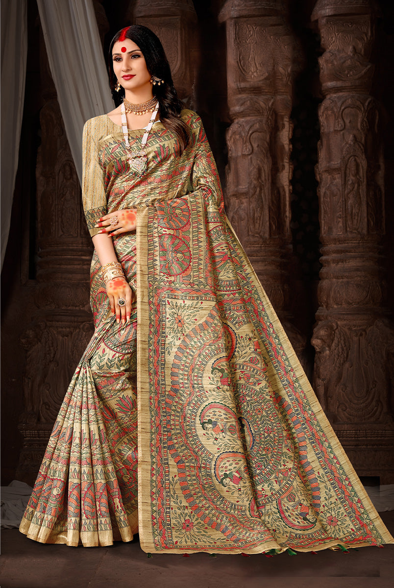 Chic Chiku Delight: Chiku Dupian Digital Print Saree