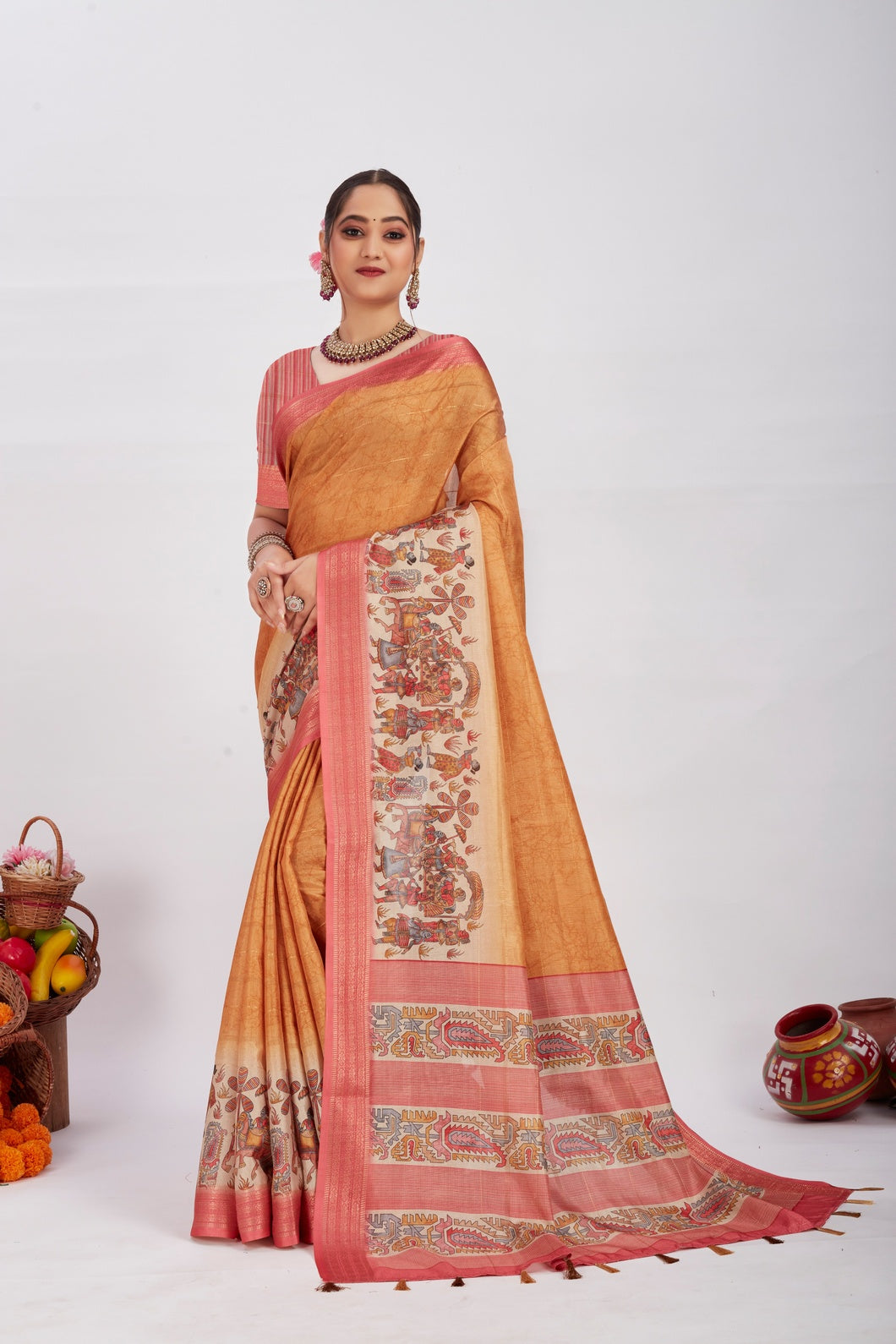 Elegant Chanderi Silk Saree – Traditional & Party Wear